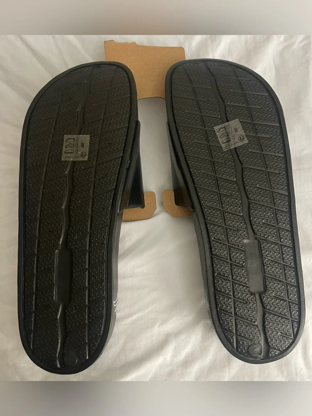 Von Dutch Black and White Logo Slide Sandals